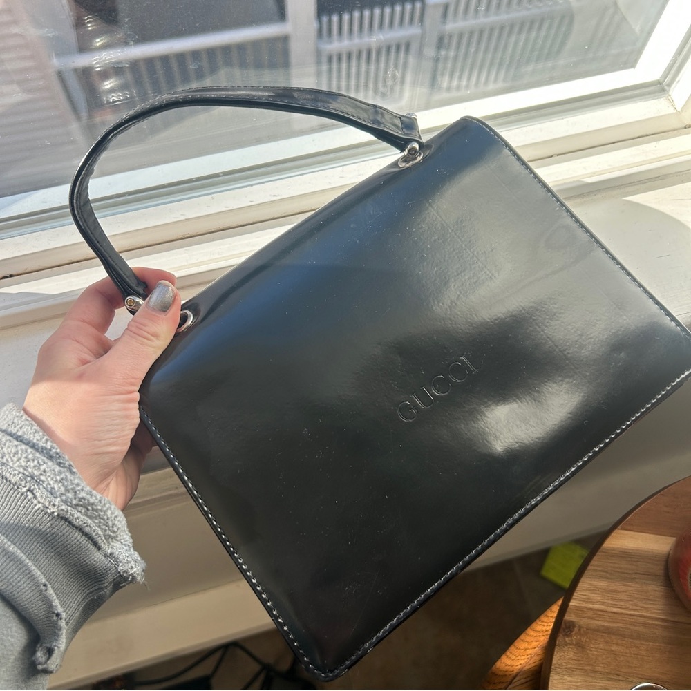 “Gucci” Glossy Black Handbag
